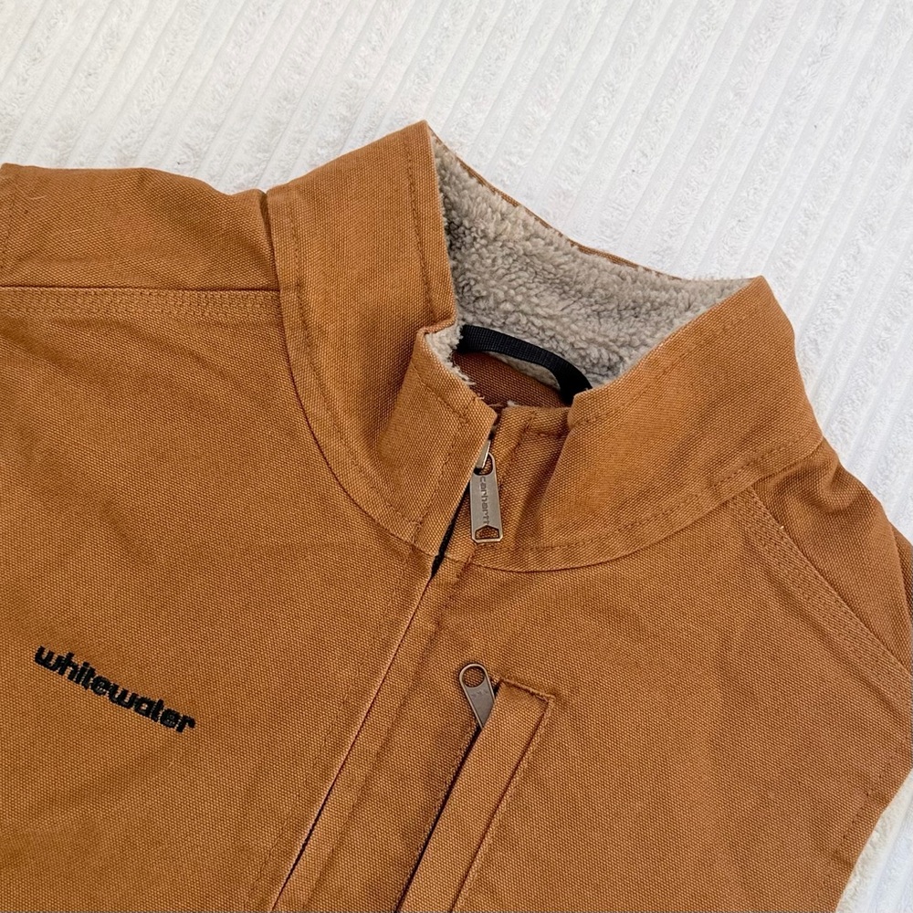 Carhartt Women's Sherpa-lined Brown Duck Canvas Vest | Size L - Picture 5 of 8